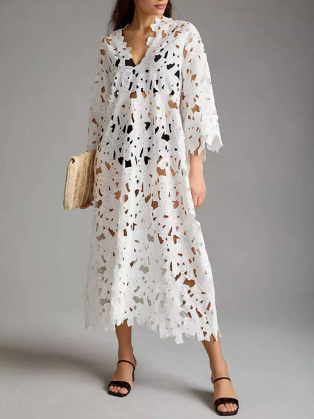 Cover Up Lace Beach Midi Dress