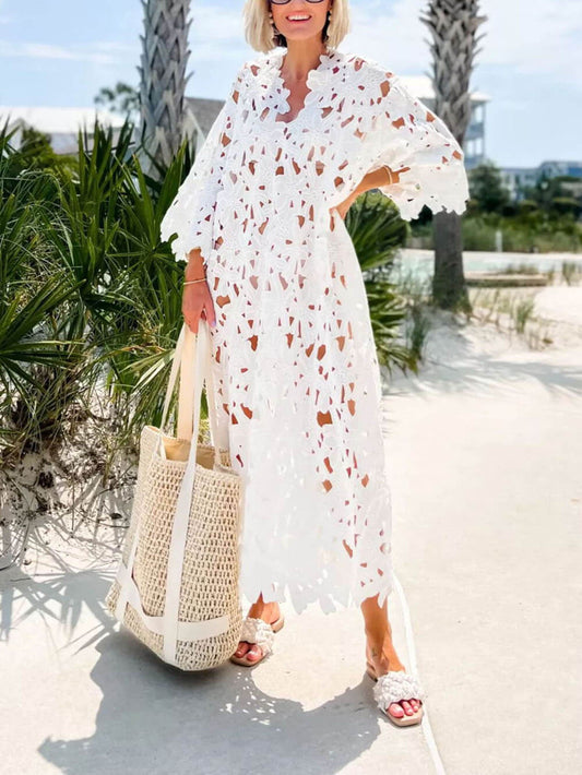 Cover Up Lace Beach Midi Dress