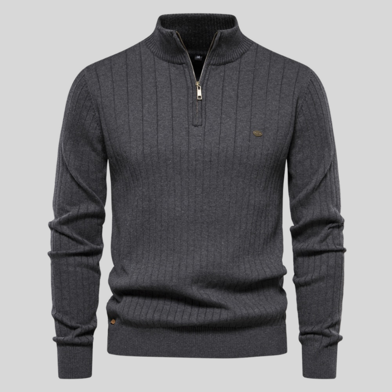 HERITAGE KNIT HALF ZIP SWEATER