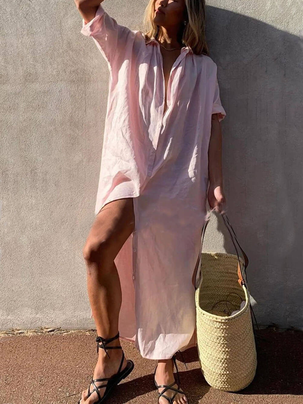 Concept Simple Maxi Shirt Dress