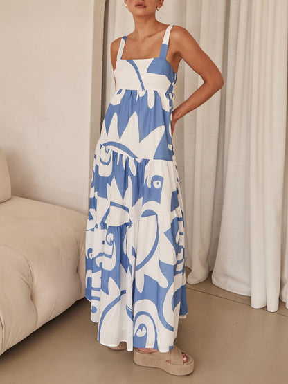 Enchanting Geometric Print Maxi Dress