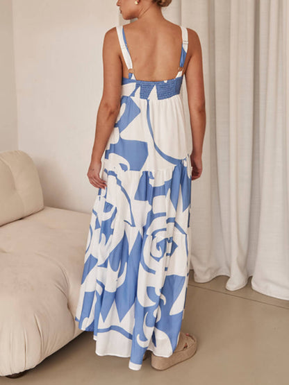 Enchanting Geometric Print Maxi Dress