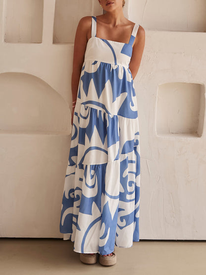 Enchanting Geometric Print Maxi Dress