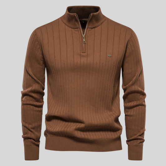 HERITAGE KNIT HALF ZIP SWEATER