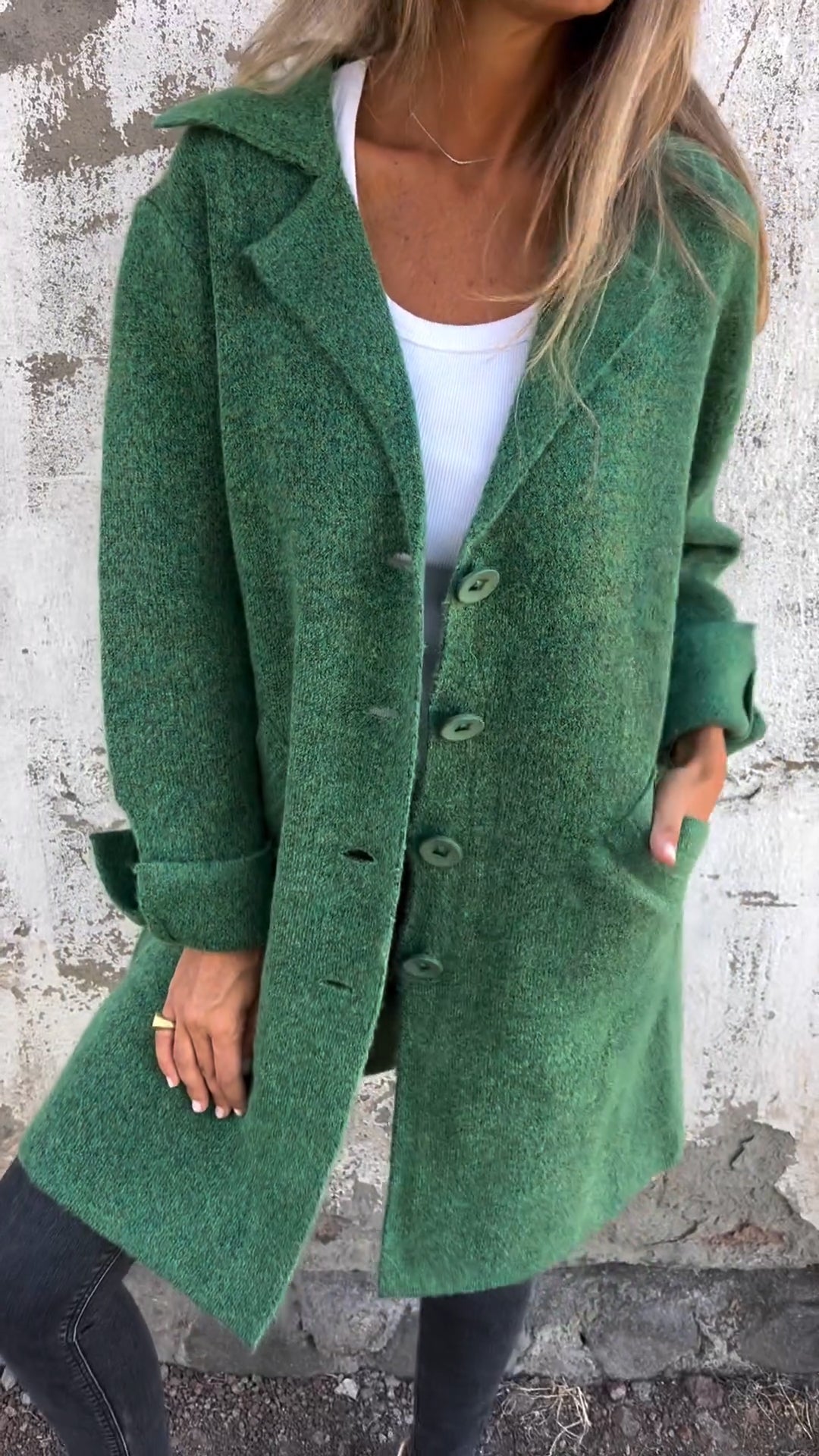 Eve | Casual Long Coat with Lapels