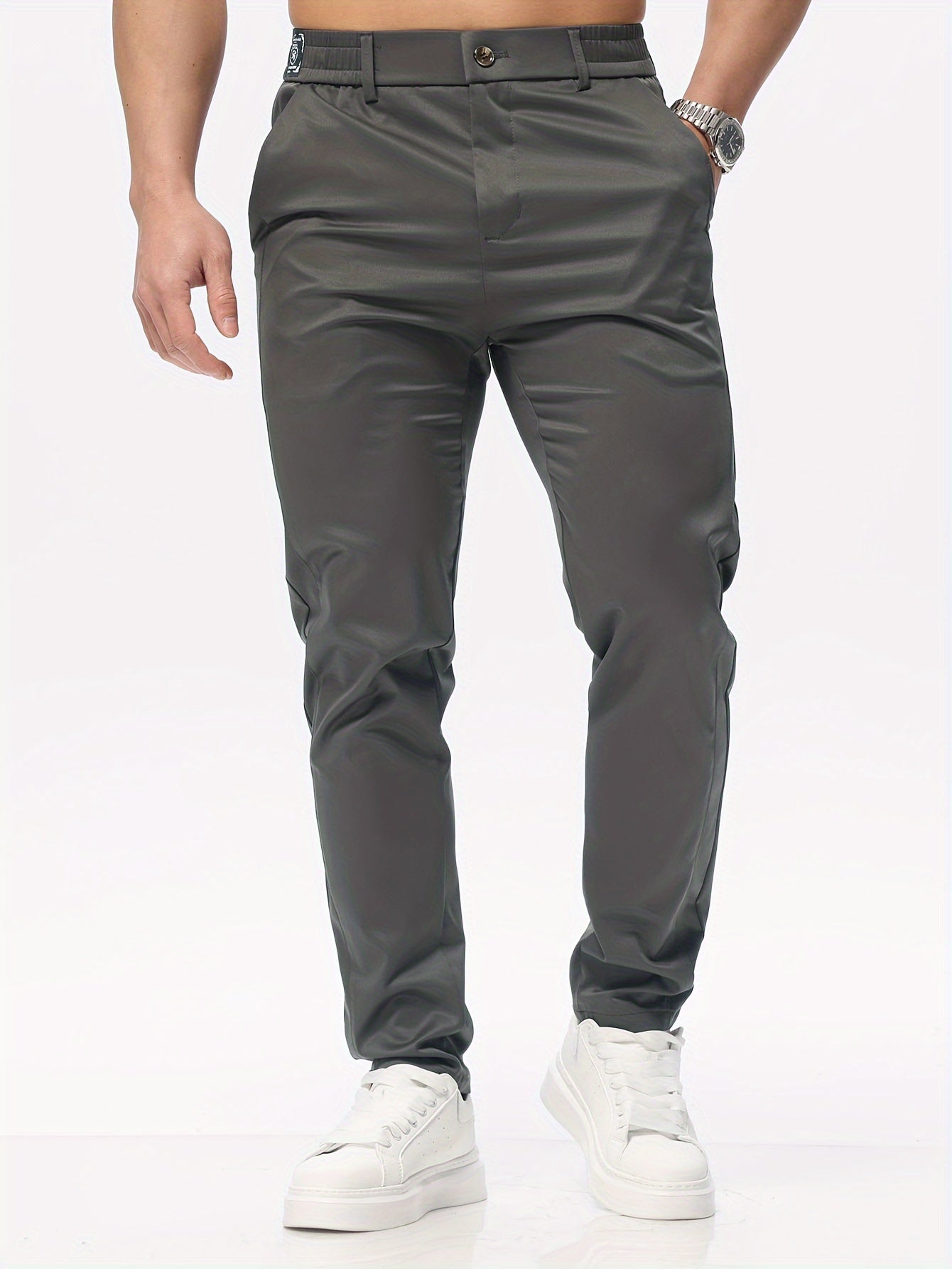 Slim Fit Casual Pants With Pockets