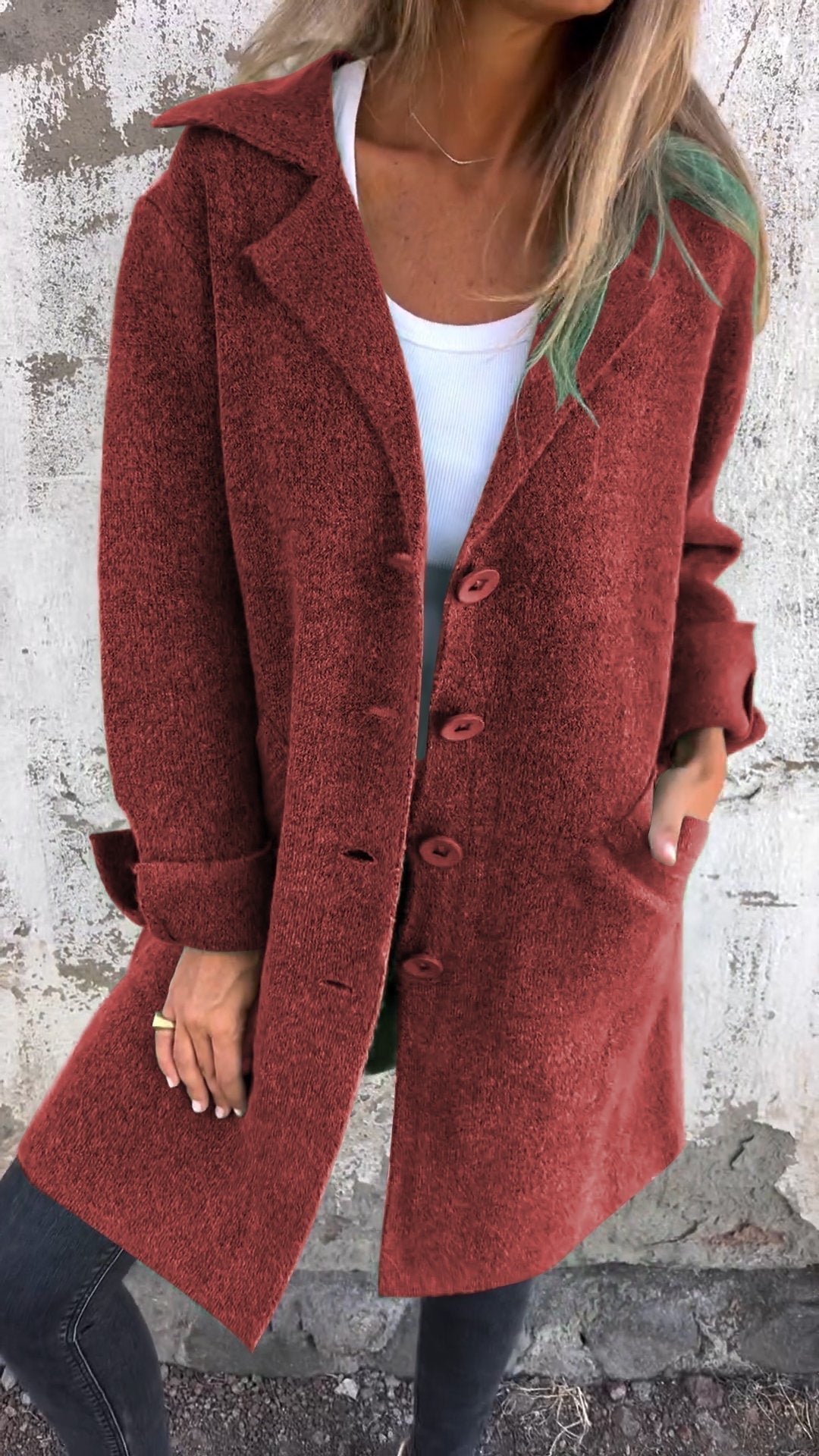 Eve | Casual Long Coat with Lapels