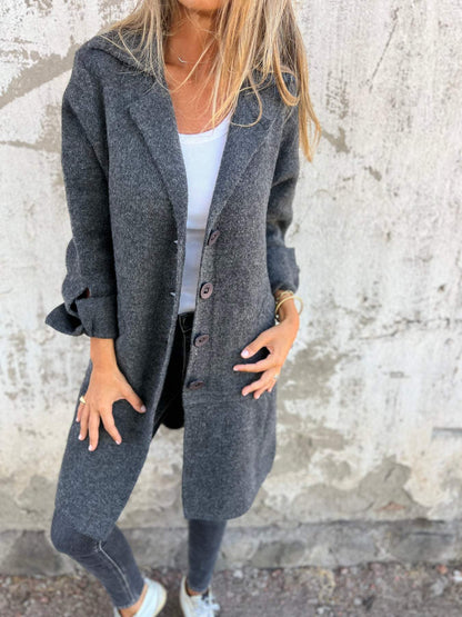 Eve | Casual Long Coat with Lapels