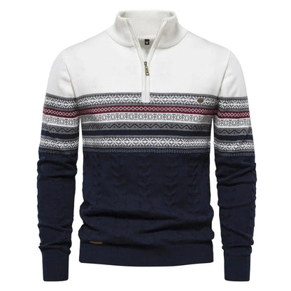 Jasper | Fair Isle sweater with half zipper