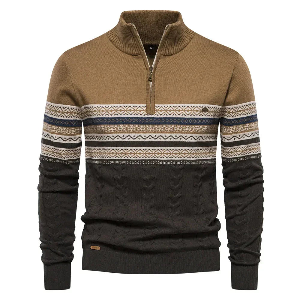 Jasper | Fair Isle sweater with half zipper