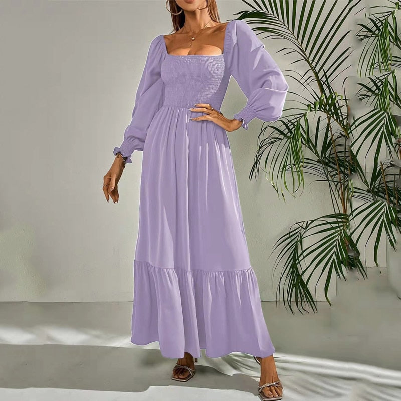 Flare Sleeve Maxi Dress