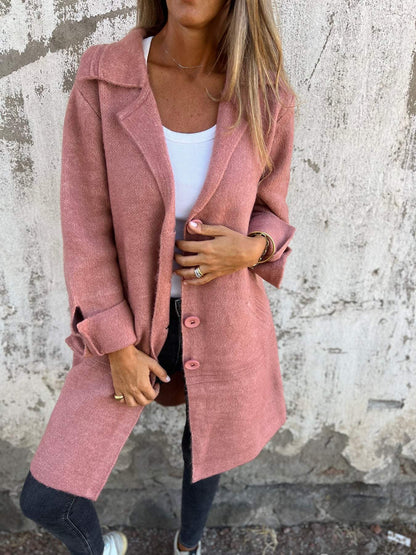 Eve | Casual Long Coat with Lapels