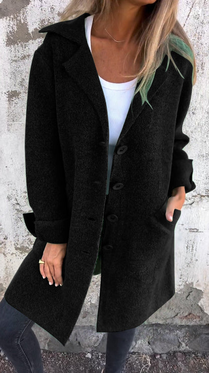 Eve | Casual Long Coat with Lapels