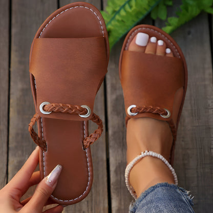 Jenna - Braided Slide Sandals