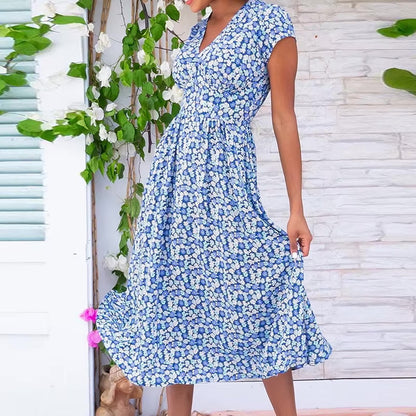 Elowen™ - Floral Midi Summer Dress